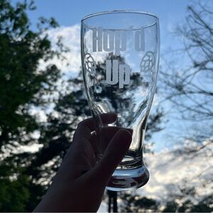 Handmade Beautiful Beacons Hop’d Up Craft Beer Themed Pilsner Glass